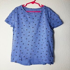 Gap Kids Girls Short Sleeve Blue Shirt With Red Stars Size M (8)